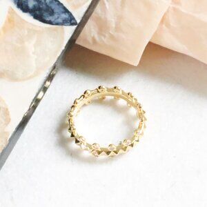 Kendra Scott Jada Gold Band Ring Size 7 White CZ